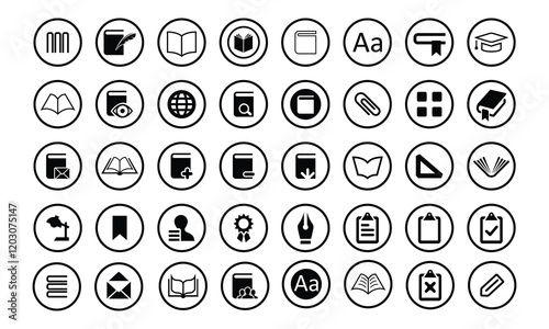 books icons universal set for web and mobile design 