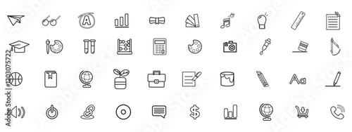 Education and Learning Icon Set Collection Vector Illustration