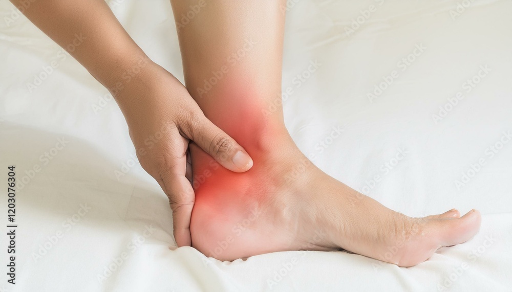 Soft-toned image showing increasing ankle joint swelling Soft-toned image showing increasing ankle joint swelling