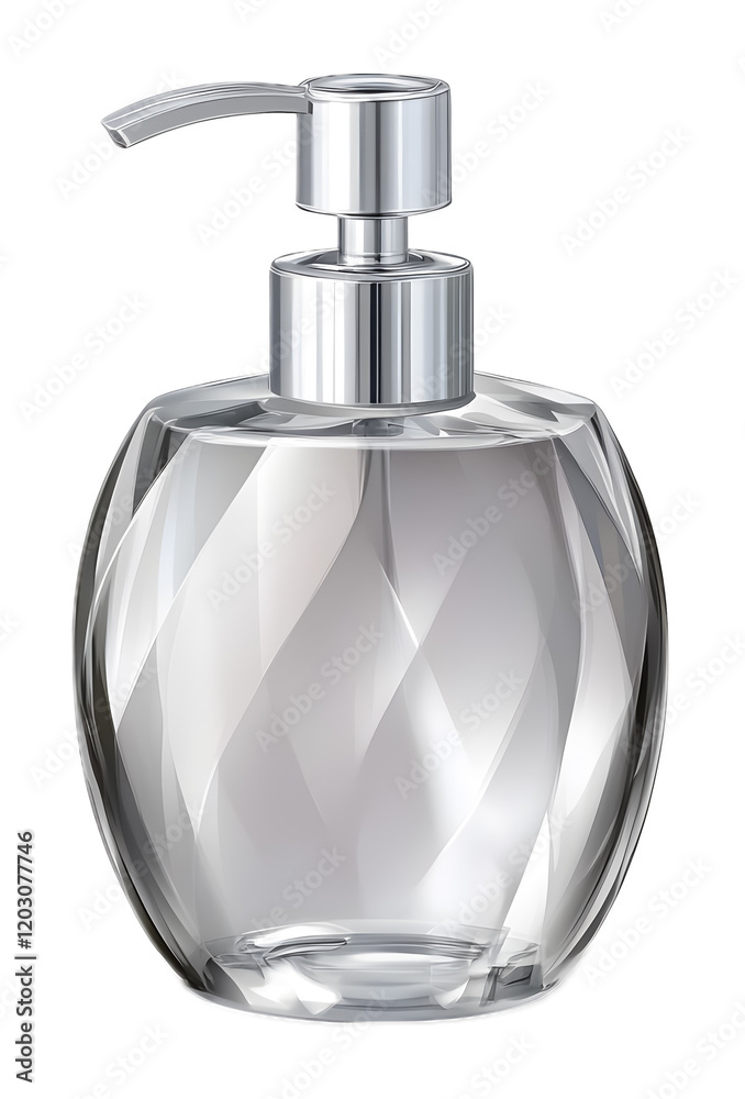 Obraz premium Elegant soap dispenser with a crystal accent on a transparent background. isolated background.
