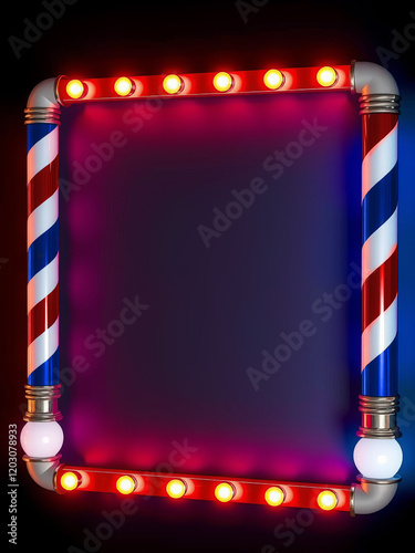 barbershop frame for personalized text with style and illumination