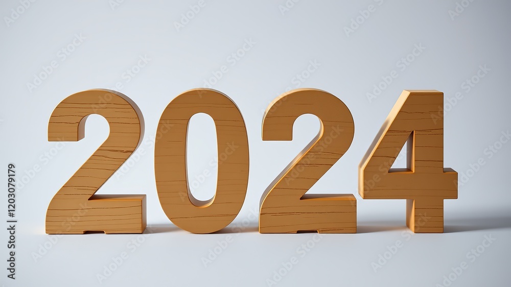 2024 Happy New Year Goal Wooden Numbers - New Start 2024 Happy New Year Goal Wooden Numbers - New Start