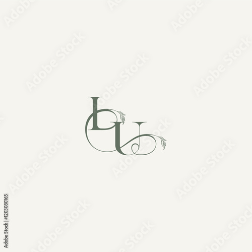 elegant and elegant logo UI wedding concept monogram letter organic hairline logotype