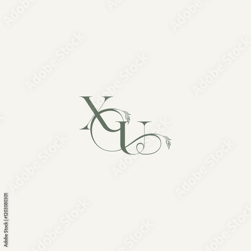 elegant and elegant logo UX wedding concept monogram letter organic hairline logotype