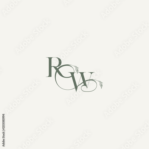 elegant and elegant logo WR wedding concept monogram letter organic hairline logotype