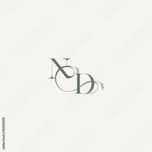 organic hairline logotype DN elegant and elegant logo wedding concept monogram letter