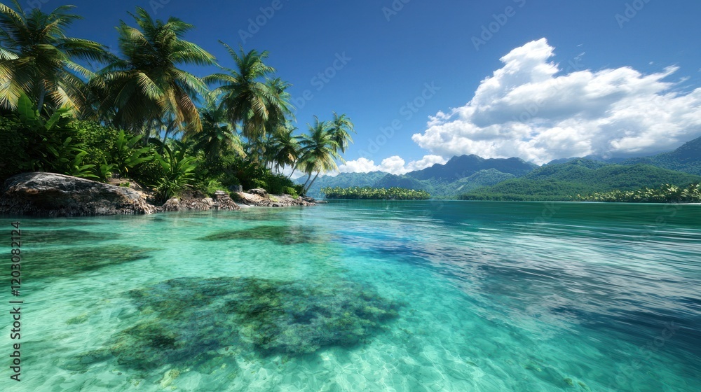 Fototapeta premium Tranquil Tropical Island Paradise