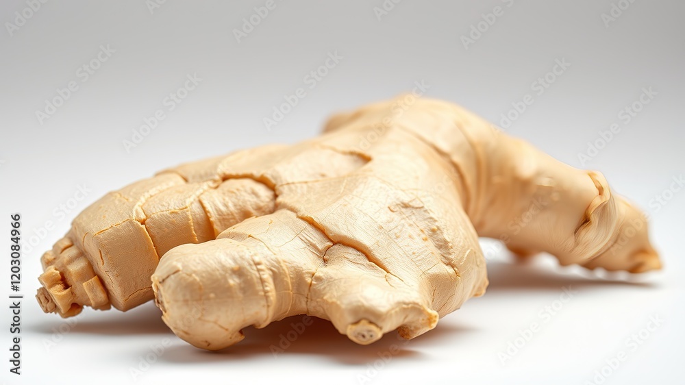 Fototapeta premium Fresh Ginger Root - Health Benefits, Isolated, High-Quality Image, Natural Spice