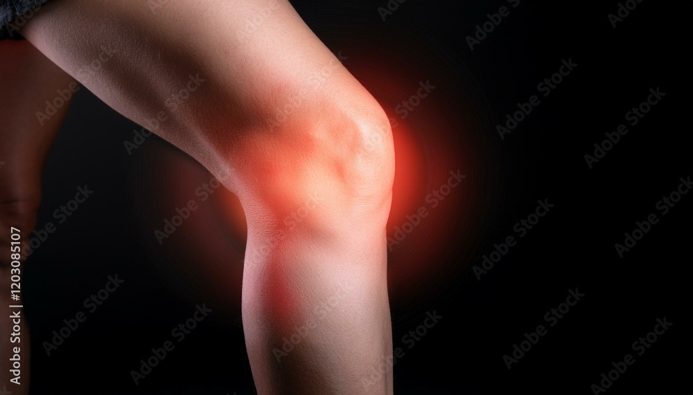 Fototapeta premium It symbolizes inflammation inside the knee.