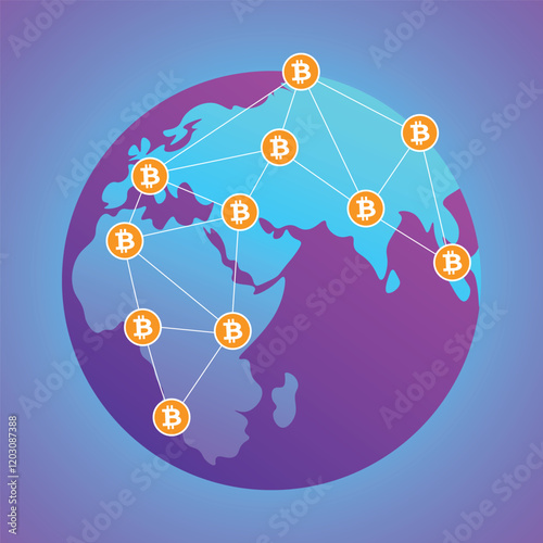 Bitcoin Network Digital Currency Blockchain Concept