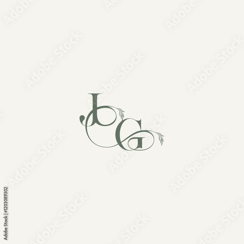 organic hairline logotype wedding concept monogram letter elegant and elegant logo GJ