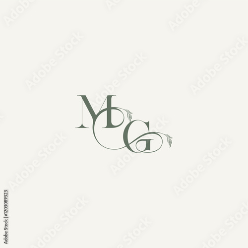 organic hairline logotype wedding concept monogram letter elegant and elegant logo GM