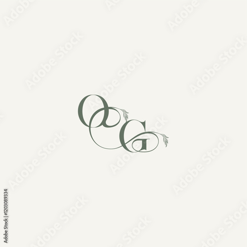organic hairline logotype wedding concept monogram letter elegant and elegant logo GO