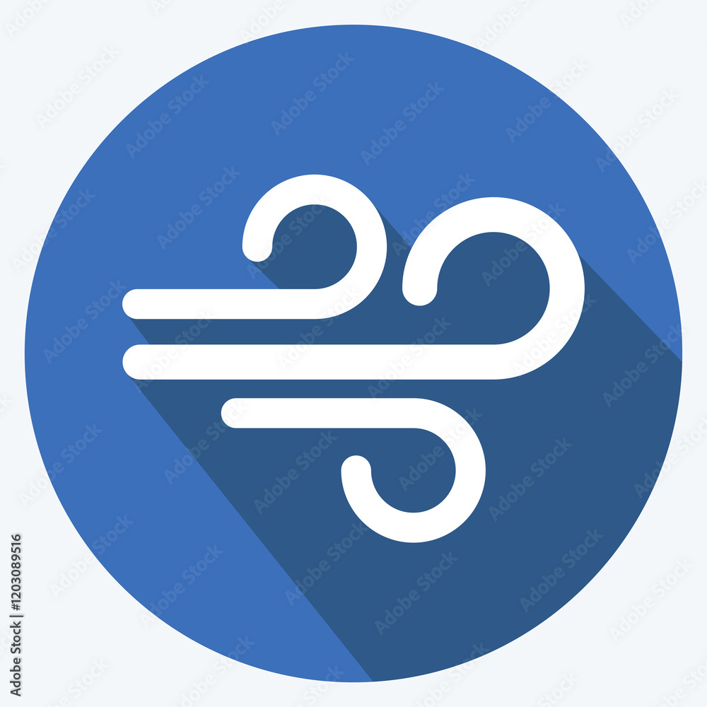 Icon Clean Air. suitable for education symbol. long shadow style. simple design editable Icon Clean Air. suitable for education symbol. long shadow style. simple design editable