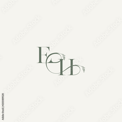 organic hairline logotype wedding concept monogram letter elegant and elegant logo HE