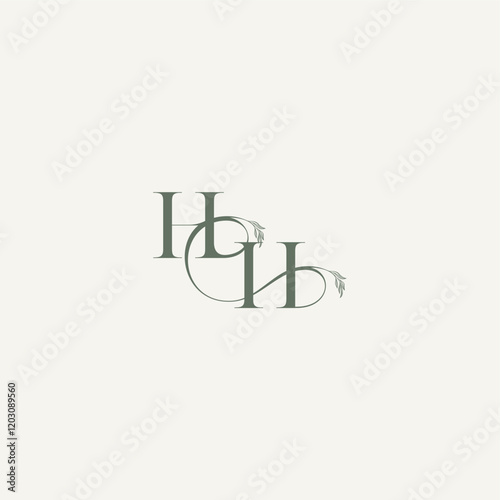 organic hairline logotype wedding concept monogram letter elegant and elegant logo HH