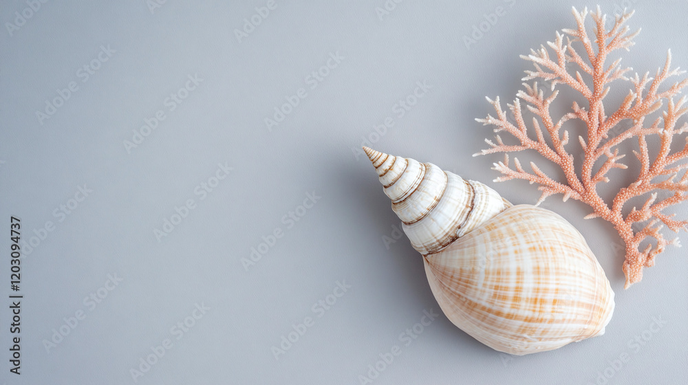 Seashell and Coral Arrangement: Coastal Beauty Seashell and Coral Arrangement: Coastal Beauty