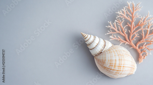 Seashell and Coral Arrangement: Coastal Beauty
