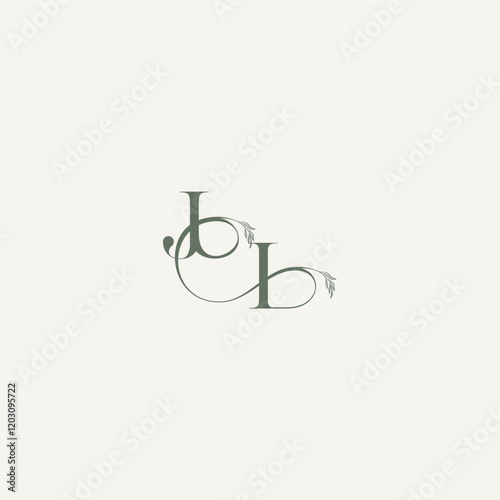 organic hairline logotype wedding concept monogram letter elegant and elegant logo IJ