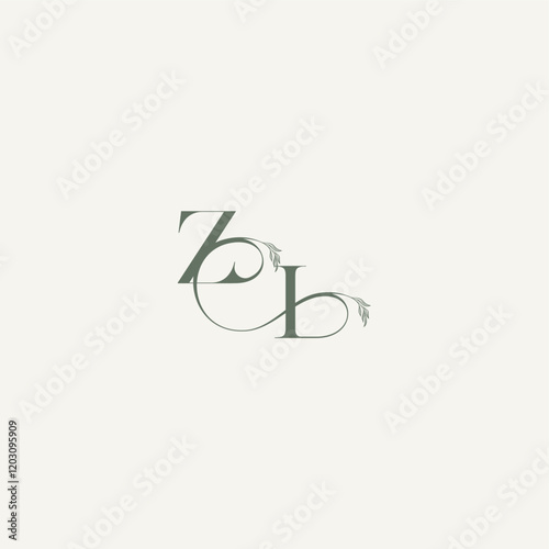 organic hairline logotype wedding concept monogram letter elegant and elegant logo IZ