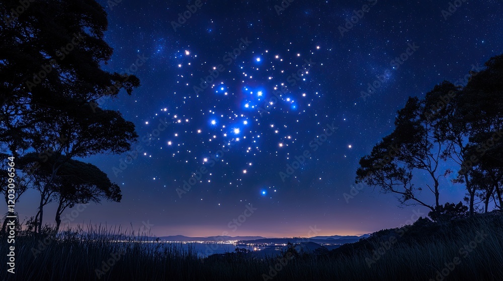 Fototapeta premium Orion Hunter constellation against the sky