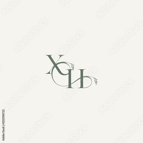 organic hairline logotype wedding concept monogram letter elegant and elegant logo HX