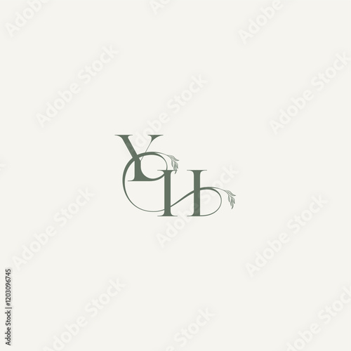 organic hairline logotype wedding concept monogram letter elegant and elegant logo HY