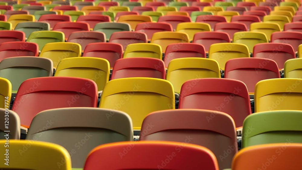 Fototapeta premium Sport Stadium Seats Pattern - Colorful, Detailed Design