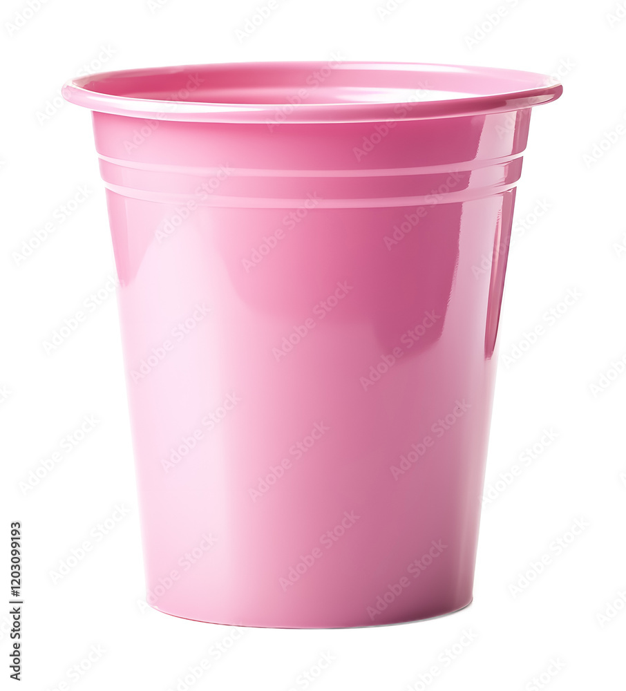 Empty pink disposable cup on a transparent background. isolated background. Empty pink disposable cup on a transparent background. isolated background.