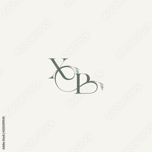 wedding concept monogram elegant and elegant logo BX organic hairline logotype letter