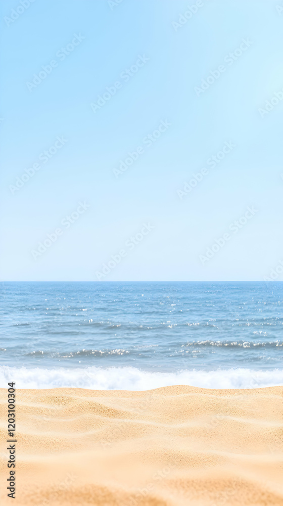 Beach Background Image: Sandy Shore and Ocean