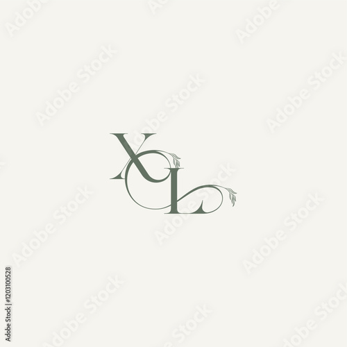 wedding concept monogram elegant and elegant logo LX organic hairline logotype letter