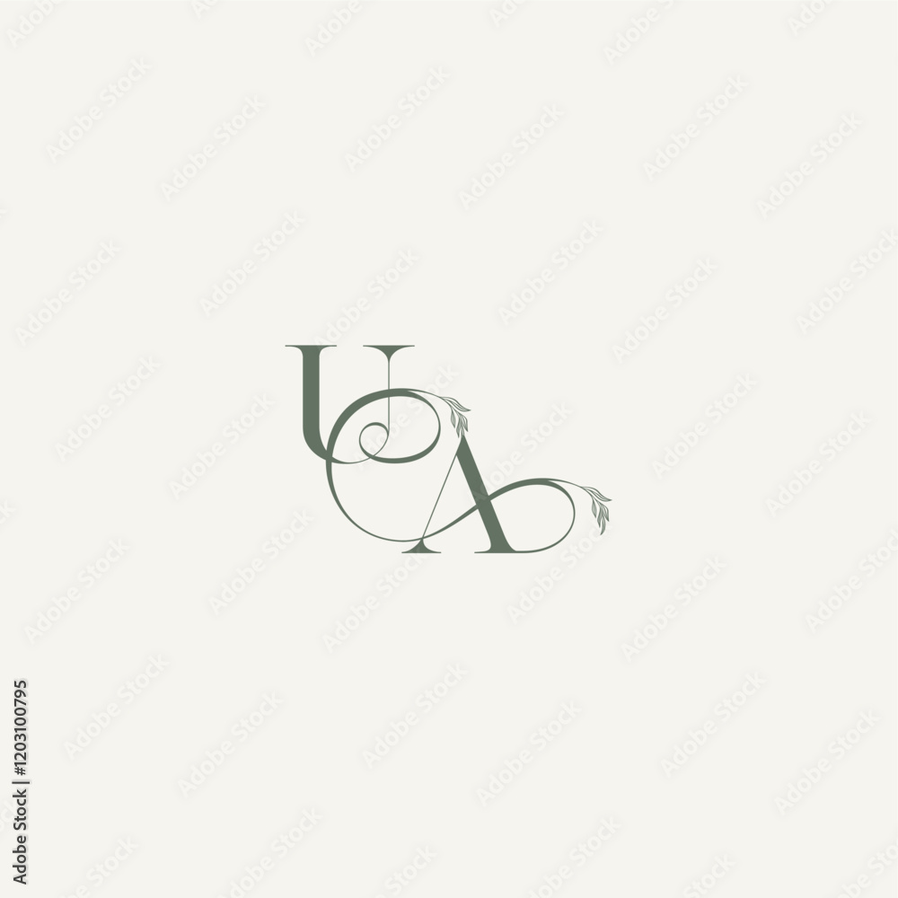 wedding concept monogram elegant and elegant logo AU organic hairline logotype letter wedding concept monogram elegant and elegant logo AU organic hairline logotype letter