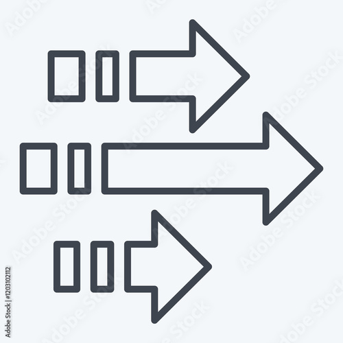 Icon Arrows. related to Speed symbol. line style. design editable