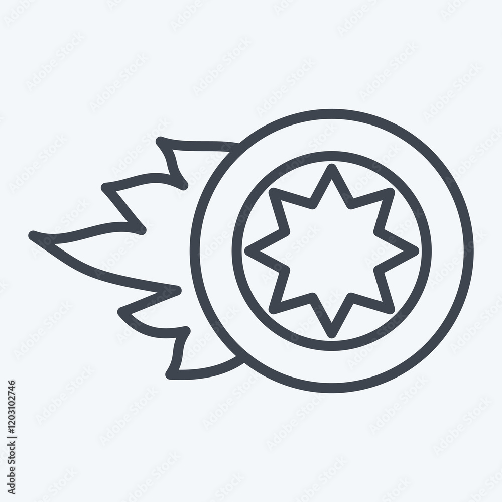 Icon Wheel. related to Speed symbol. line style. design editable