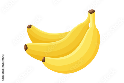 Vector banana in cartoon style. Isolated vector illustration. Yellow fruit, a bunch of bananas.