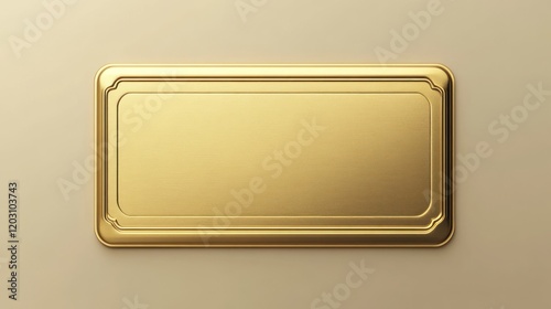 A blank golden ticket viewed from the top, set against a neutral or soft background.
