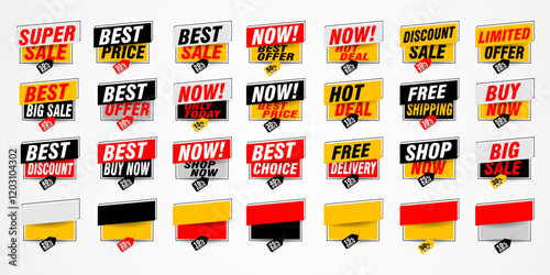 stickers and tags banners set, sales label collection suitable for design promotion media
