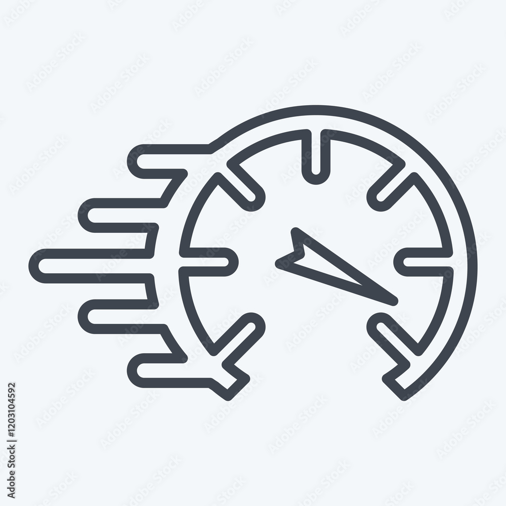 Icon Speed. related to Speed symbol. line style. design editable