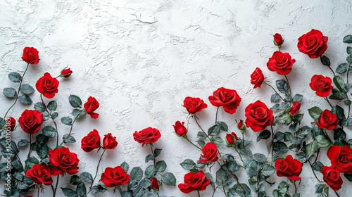 Red roses with a white background  photo