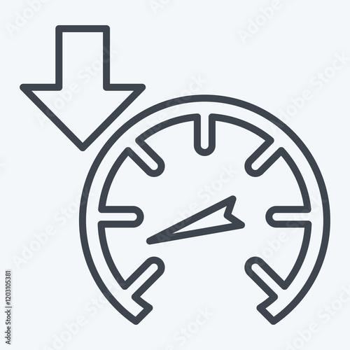 Icon Slow Down. related to Speed symbol. line style. design editable