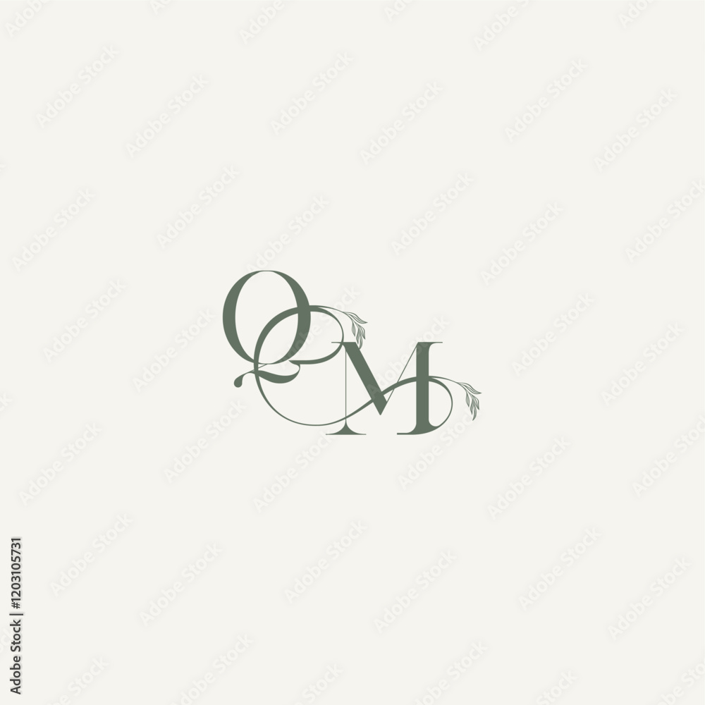 wedding concept monogram elegant and elegant logo MQ organic hairline logotype letter wedding concept monogram elegant and elegant logo MQ organic hairline logotype letter