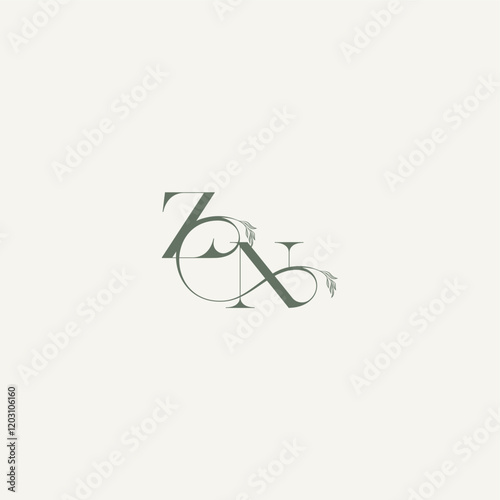 wedding concept monogram elegant and elegant logo NZ organic hairline logotype letter