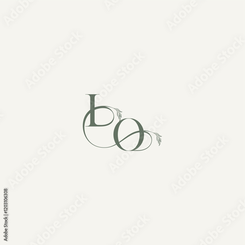 wedding concept monogram elegant and elegant logo OI organic hairline logotype letter
