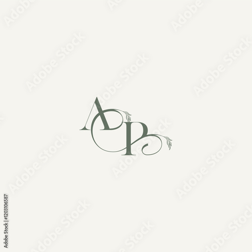 wedding concept monogram elegant and elegant logo PA organic hairline logotype letter