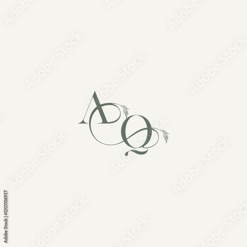 wedding concept monogram elegant and elegant logo QA organic hairline logotype letter