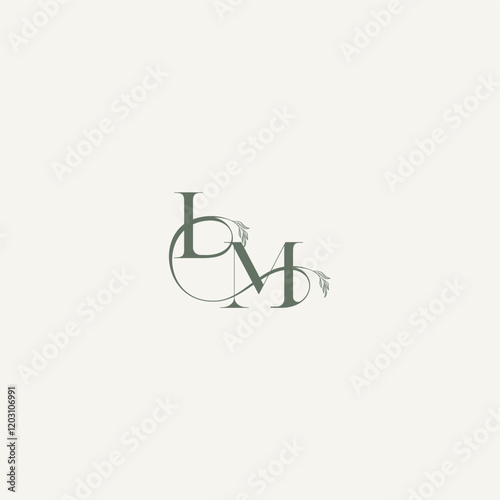 wedding concept monogram elegant and elegant logo MI organic hairline logotype letter