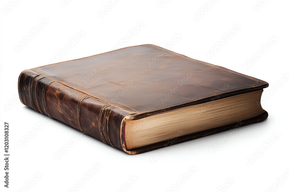 A beautifully aged leather-bound book, showcasing its unique texture and timeless appeal, perfect for readers and collectors. A beautifully aged leather-bound book, showcasing its unique texture and timeless appeal, perfect for readers and collectors.