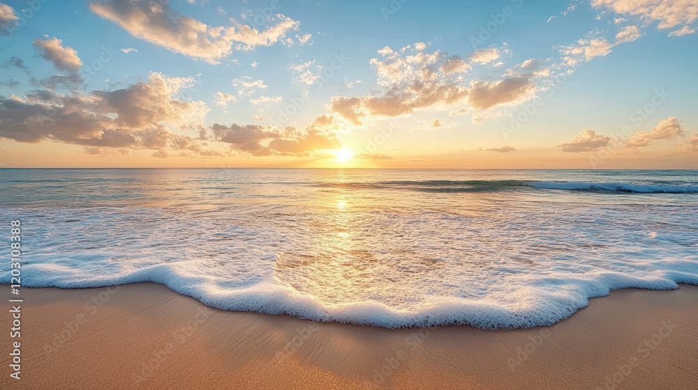 © siraphol - serene sunset over gentle ocean waves creates tranquil atmosphere © siraphol - serene sunset over gentle ocean waves creates tranquil atmosphere