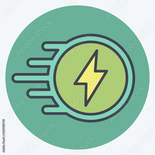 Icon Flash. related to Speed symbol. color mate style. design editable